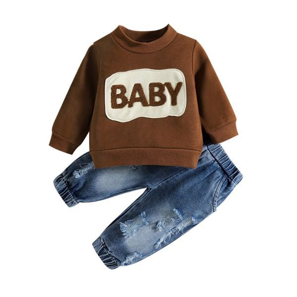 Baby Sweatshirt And Jeans Outfit