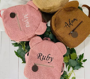 Personalised Embroidered Fluffy Bear Bag