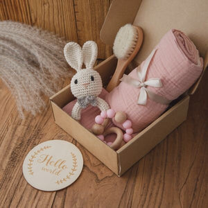 Pink Rabbit Newborn Baby Giftset