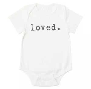 Loved / Happy / Perfect Slogan Baby Bodsuit