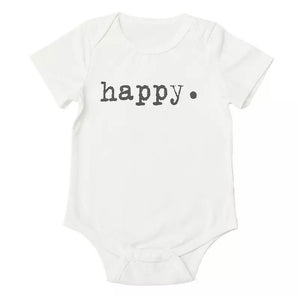 Loved / Happy / Perfect Slogan Baby Bodsuit