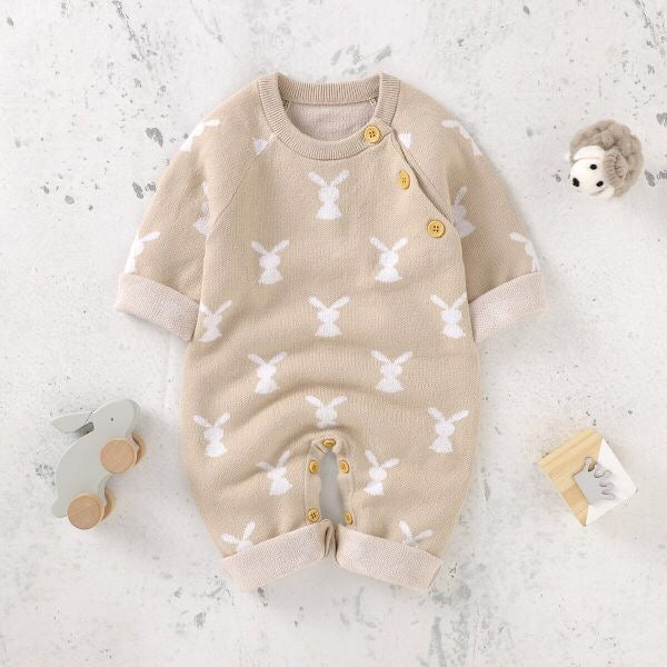 Knitted Rabbit Baby Jumpsuit