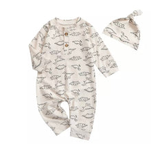 Load image into Gallery viewer, Dinosaur Baby Sleepsuit And Hat
