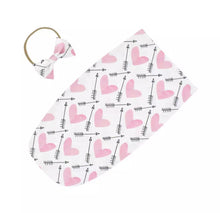 Load image into Gallery viewer, Pink Heart Sleepsuit Blanket &amp; Hat Set
