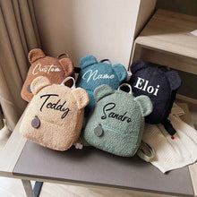 Load image into Gallery viewer, Personalised Embroidered Fluffy Bear Bag
