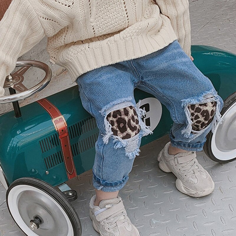 Leopard Patch Kids Jeans