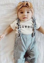 Carica l&#39;immagine nel visualizzatore di Gallery, Loved / Happy / Perfect Slogan Baby Bodsuit
