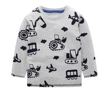 Load image into Gallery viewer, grey boys vehicle tshirt
