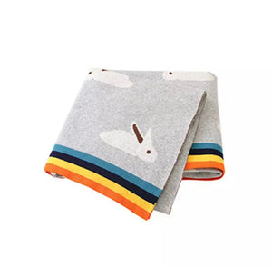 Rainbow Rabbit Baby Blanket