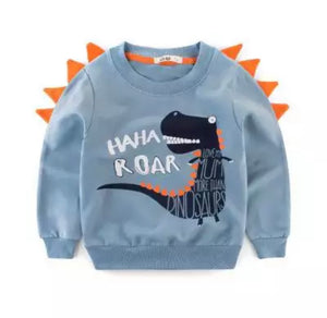 Kids Blue Dinosaur Sweatshirt